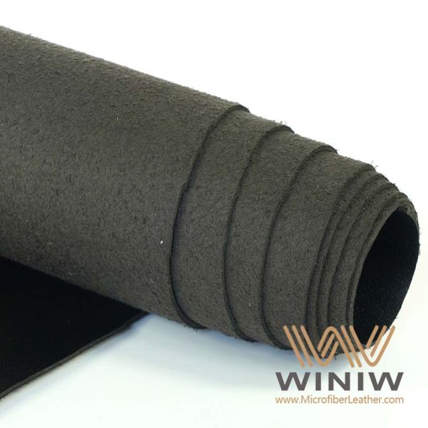 Soft PU Black Faux Black Leather Fabric Material Smooth Microfiber Synthetic