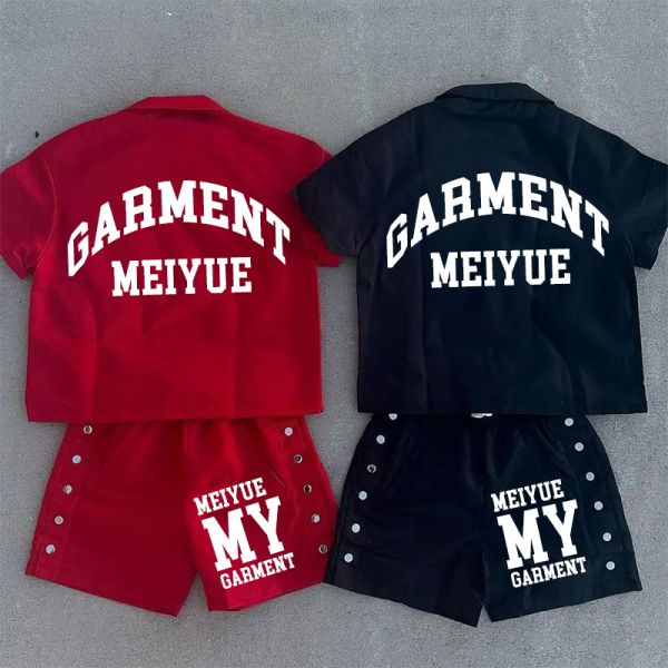 Embroidery de verano para hombres con dolor de cabeza Pantalón de polo Camisetas cortas Trajes deportivos Camiseta abotonada Calzoncillos impermeables de nylon