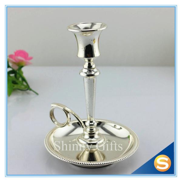 Shinny Gifts Factory Gold Plating Metal Candle holder Church Brass Candle Holder Metal Holders for Candle