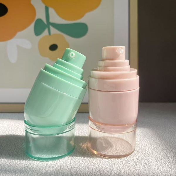 Travel Size Upside Down Airless Pump Bottle with Adjustable Spray Nozzle and Smooth Surface for Personal Care