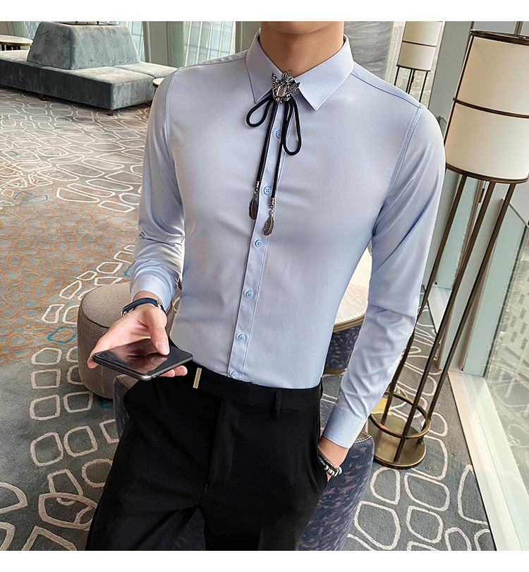 5000 мужских формальных рубашек в стиле Casual Slim Cotton с длинным рукавным дизайном для настройки