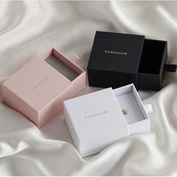 Cardboard Minimalist Jewelry Gift Necklace Presentation Box Storage Pink ODM