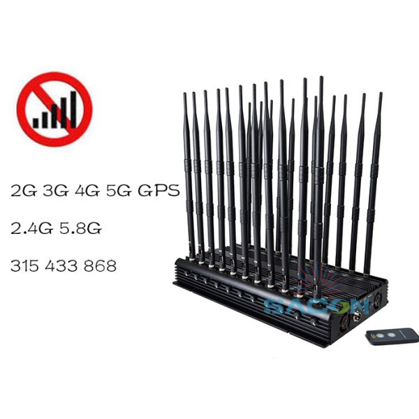 22 Antennas 42W Output Power Signal Jammer with 40m Jamming Range for Mobile and WiFi Blocking