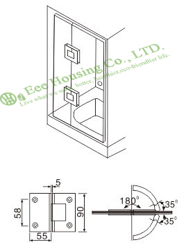 Stainless Steel 180 Degree Shower Door Hinge,Glass To Glass 180 degree Glass clamp,Satin
