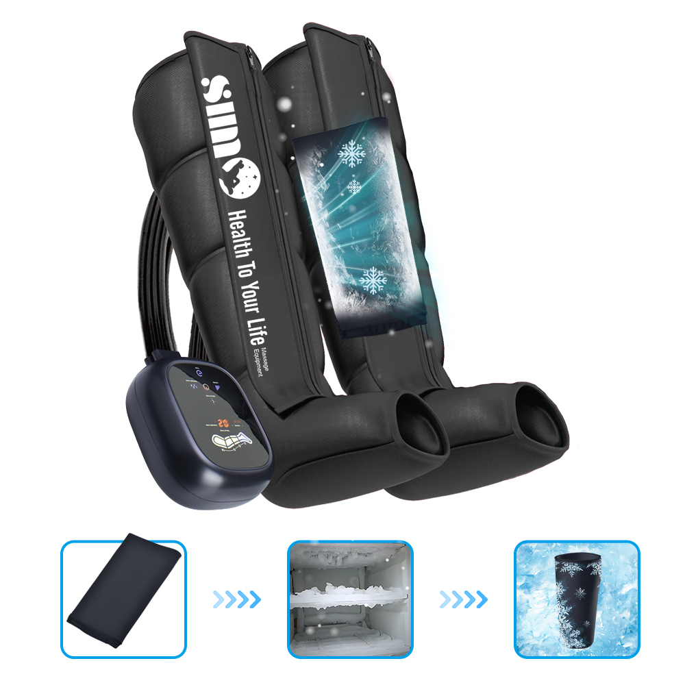 Cold Gel Compression Therapy Machine Dual Sports Recovery Boot Pain Relief for Leg & Knee Joint Leg Massager