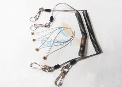 Anti - Drop Plastic Coil Lanyard With Zinc Alloy Snap Hooks / Split Ring