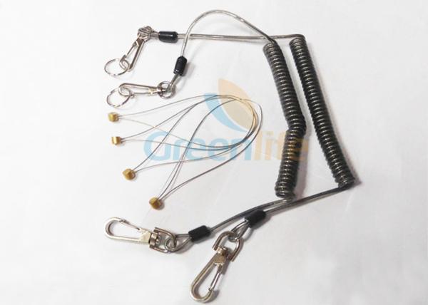 Anti - Drop Plastic Coil Lanyard With Zinc Alloy Snap Hooks / Split Ring