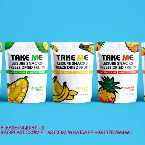 Resealable Pouch Bag Self-Standing Food Storage Bag Packaging Nut Snack Dry Fruit Bag