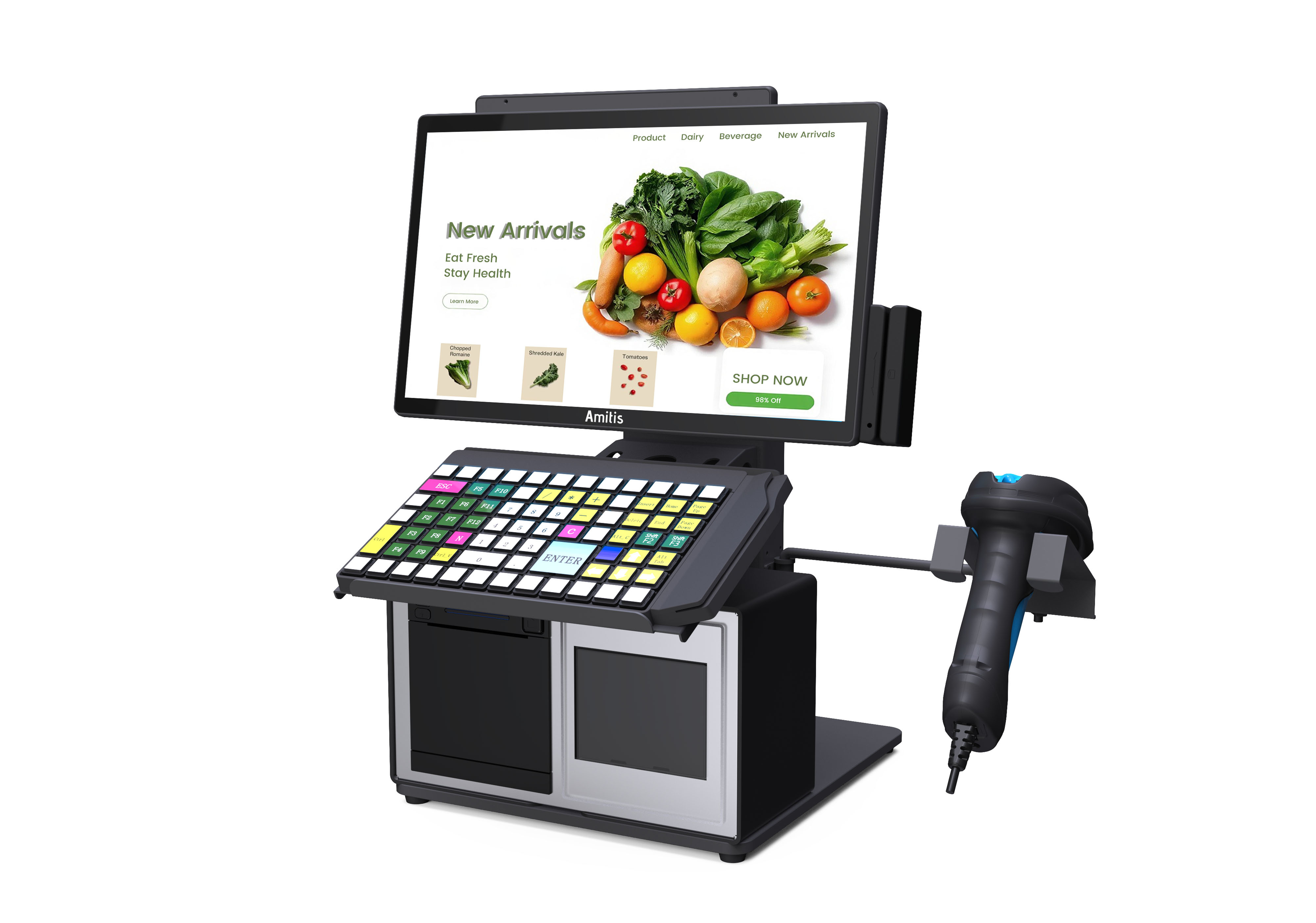 Modular Dual Screen Windows POS Terminal ACR-S26 15.6-Inch Touch Configuration