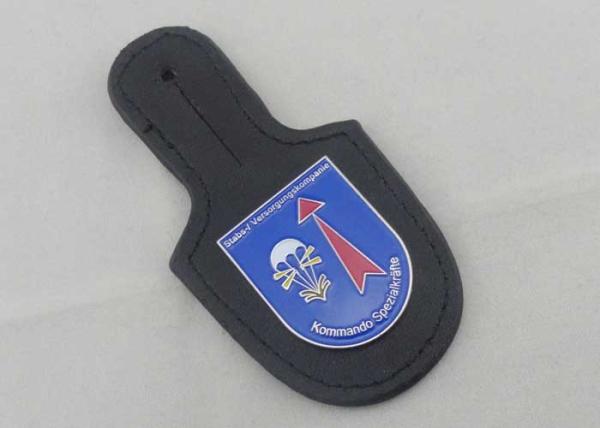 Kommando Leather Pocket Badge And Personalized Leather Keychains With Nickel Plating
