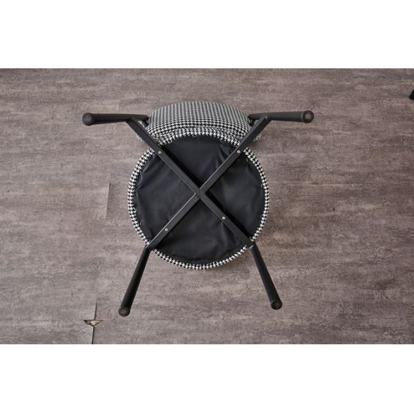 Popular Room Furniture Flannel 79CM Modern Black Metal Dining Chairs