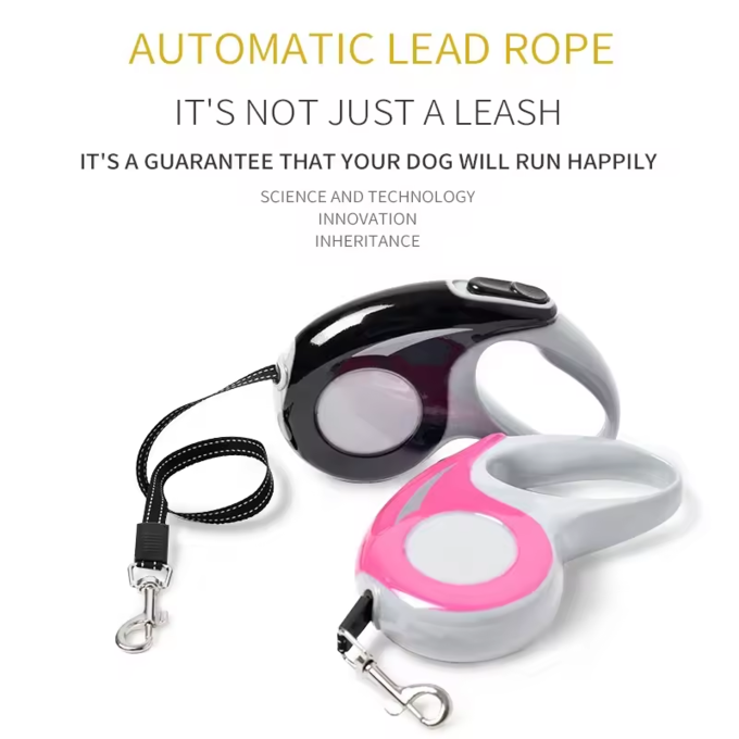 Colored Sublimation Automatic Retractable Dog Leash Heat Transfer Pet Leash Cat Leash 3M And 5M
