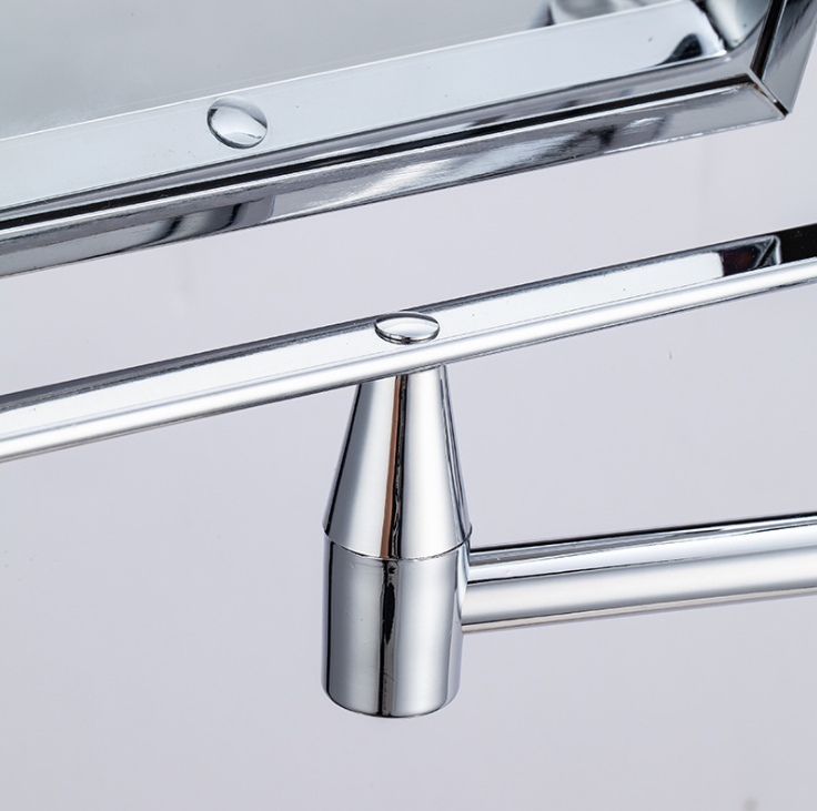 Foldable Wall Mounted Rectangle Bathroom Vanity Mirror HD Aluminum Lens Double - Sided