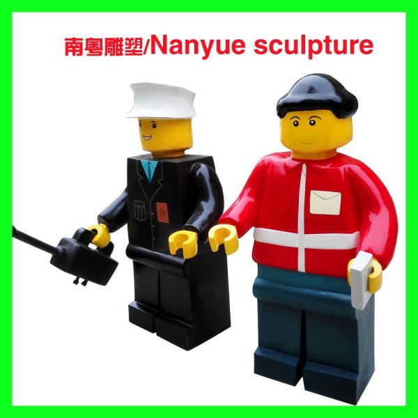 cartoon statue lego character statue   life size colorful  as decoration model in children amusement garden