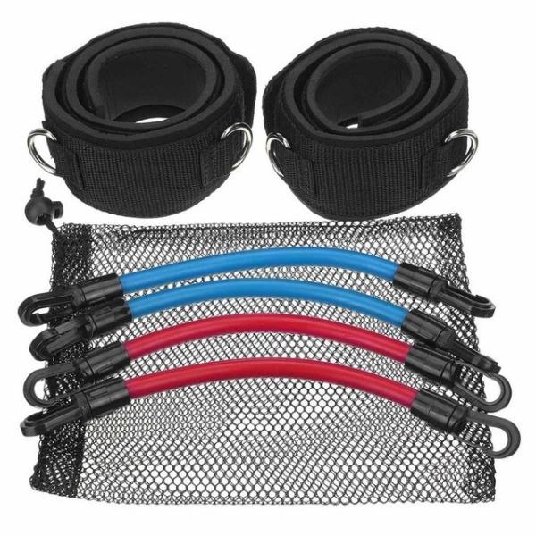Red Latex Tube Rubber Exercise Elastic Crossfit Resistance Bands Set for Kinetic Speed Agility Training