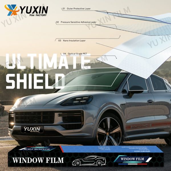 1mil Dyed Film 99%UV Solar Window Film Car Tint Dark Charcoal 5%/15%/35%/50%VLT Self-Adhesive Window Tint