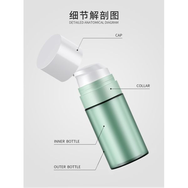 Garrafas mal ventiladas recarregávéis cosméticas da bomba da parede vazia do dobro 30ml