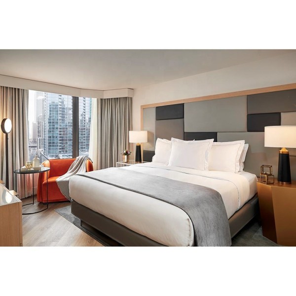 DoubleTree by Hilton Boutique Hotel Furniture Standard Bedroom Sets Queen Bed Solid Wood Modern Hotel Bedroom Furniture