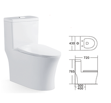 Bathroom Ceramic One Piece Toilet Modern Comfort Height Sanitary Wares