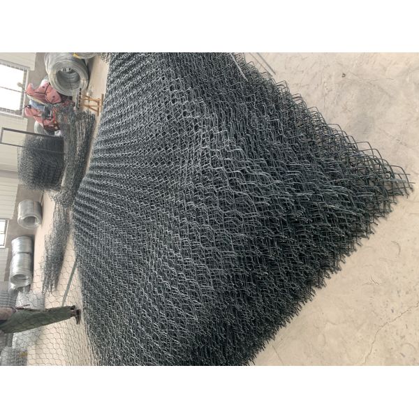 80x100mm Hexagonal Gabion Wire Mesh PVC revestido Galvanizado para la decoración del jardín