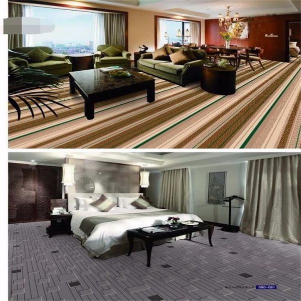 Decorative colorful stripe drawing nylon residential carpet