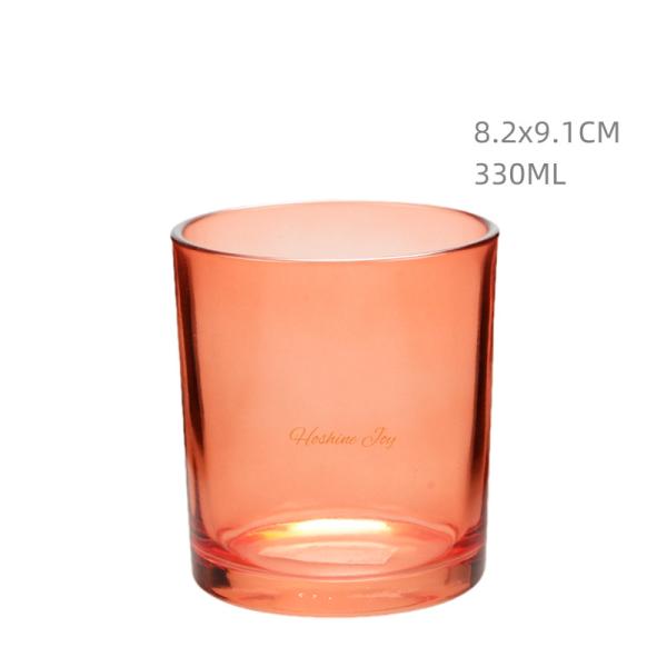 Candeeiros de vidro de limpeza laranja para casamento redondo 330ml Volume