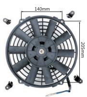 12 Black Automotive Electric Cooling Fans Straight Blade 1 Year Warranty