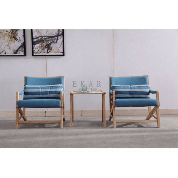 Ash Solid Wood Fabric Leisure Chair Living Room