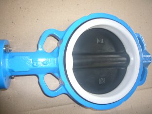 High Performance DIN 2501 PN6 / PN10 / PN16 Flange Wafer Butterfly Valve Disc Coated PTFE