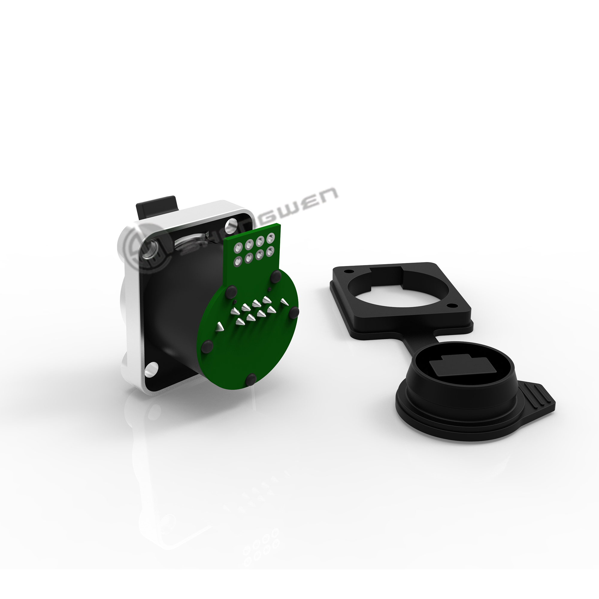 Коннектор для монтажа женской панели на заказ Industrial Rj45 IP65 Connector