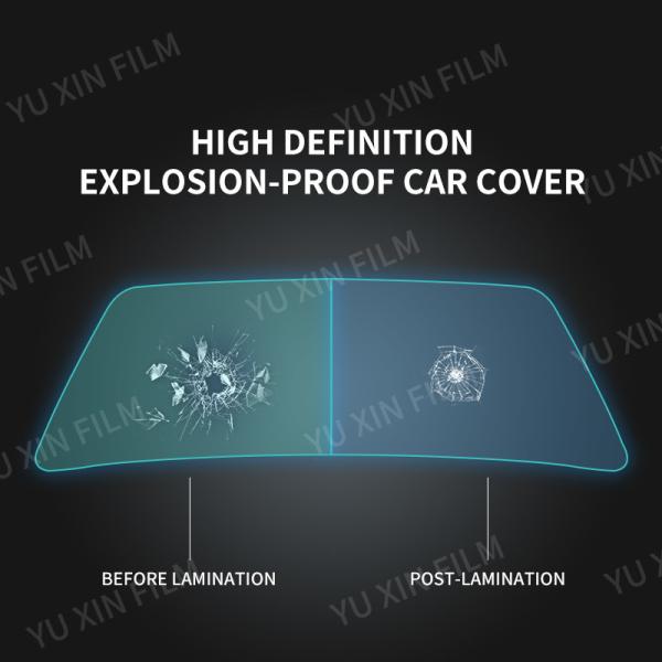 Car Window 4 Mil Safety Film , Security Window Tint Film Easy Install Heat Insulation