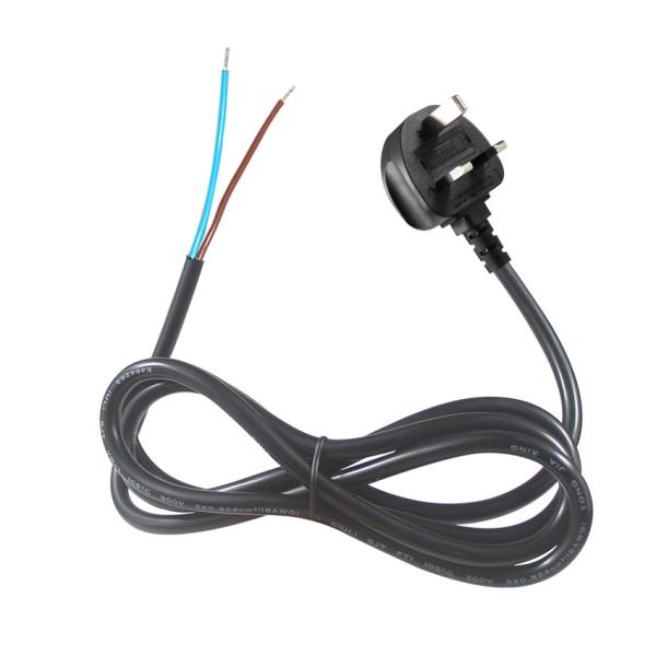3-Core British Plug Power Cord 0.75mm² to 1.5mm² Pre-Stripped Tinned