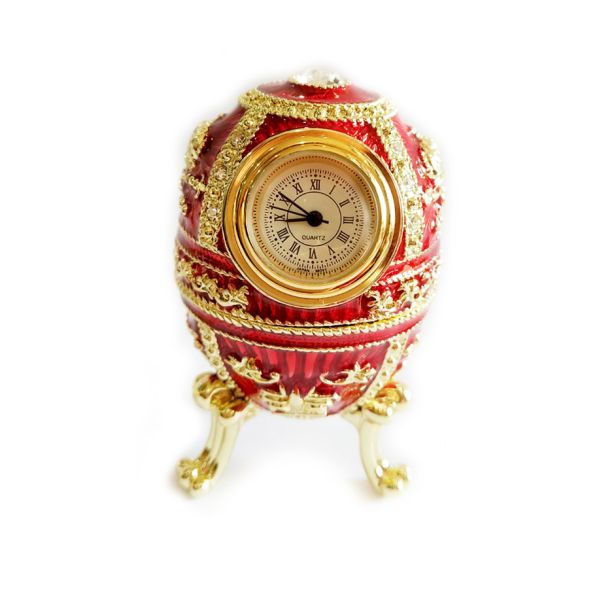 Easter blue Russian faberge egg jewelry trinket ring box Vintage decor metal crafts birthday Gift for Christmas gifts