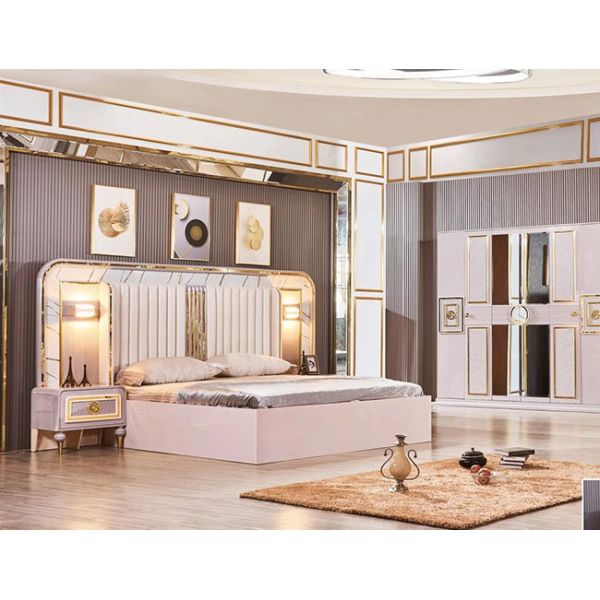 Мебель спальни MDF 5pcs PU классическая устанавливает собрание виллы простое