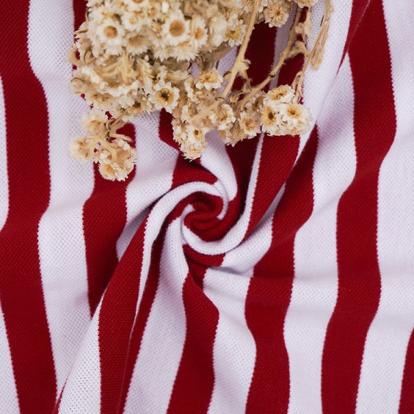 Multi Color Striped Material Fabric 175gsm Polo Shirt Cotton Yarn Dyed Cloth