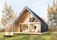 Promotion Airbnb Chine Maison préfabriquée à toit triangulaire Cabine modulaire Petites maisons