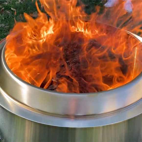 19.5 Inch Smokeless Outdoor Fire Pit Camping Stainless Steel Portable Bonfire