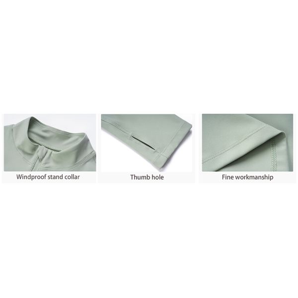 Half Zipper Womens Stretch Riding Base Layer With Thumb Hole Double Sided Nylon Tops