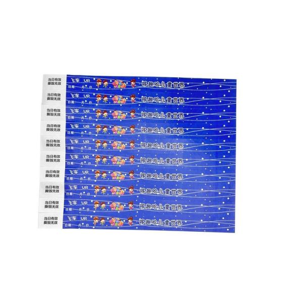 Factory Wholesale Customized Disposable Wristbands Music Festival Tickets Identification Wrist Entry Sign-In Bracelet