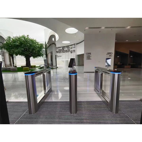 Brushed Stainless Steel Swing Turnstile Gate Customized For Hotel Lobbies