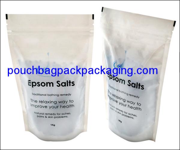 Stand up pouch for women cap with zip lock, zipper doypack with white printing