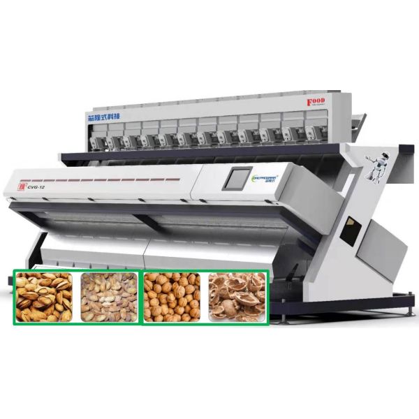 12 Chute Peanut Color Sorter / Cashew Colour Sorting Machine 1 year Warranty