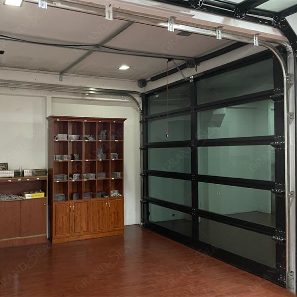 Villa Luxury 16 Ft Foot Clear Frosted Full View Aluminum Automatic Double Modern Insulated Glass Garage Door for Sale