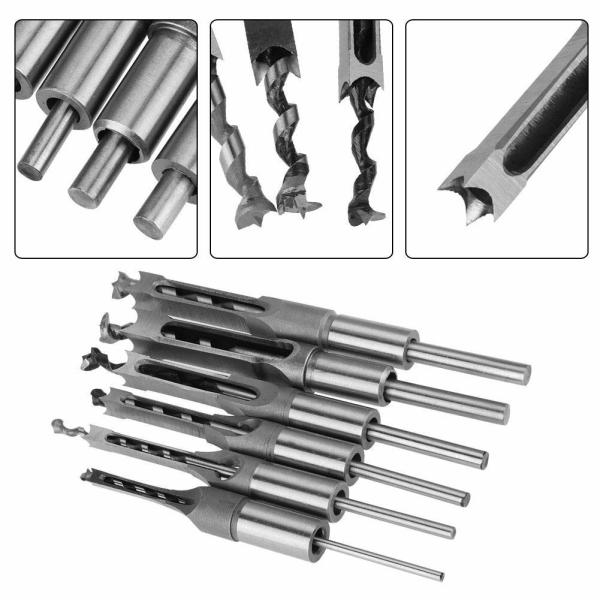 HSS Steel Square Hole Wood Drill Bit Set HRC48-50