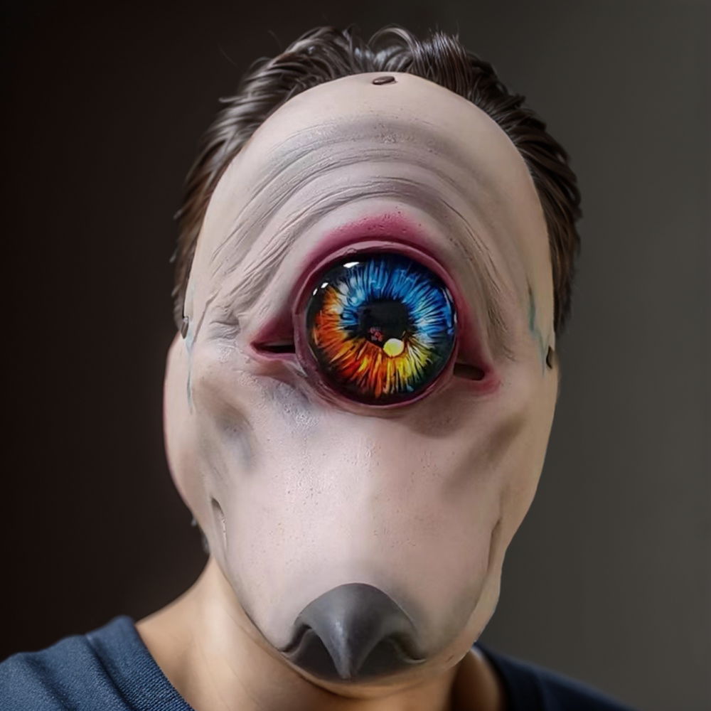 Latex Material Monster Mask One Size Fit Most for Unique Props in Horror Events