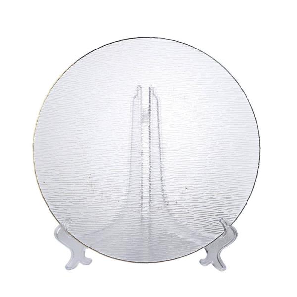 Gold-Edged Textured Glass Plates | Bulk Wholesale | OEM Service | Wedding/Hotel Supply | Fast Fulfillment