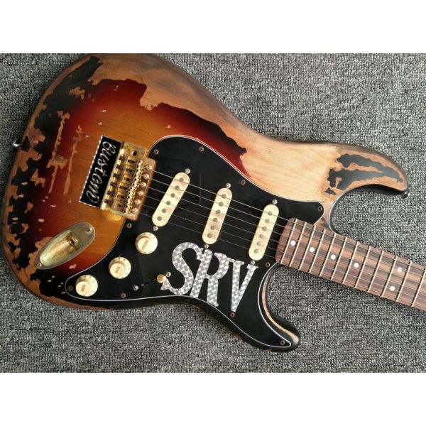 High Quality The new handmade remains ST SRV electric guitar,Do old electric guitar,Real photo,Free shipping