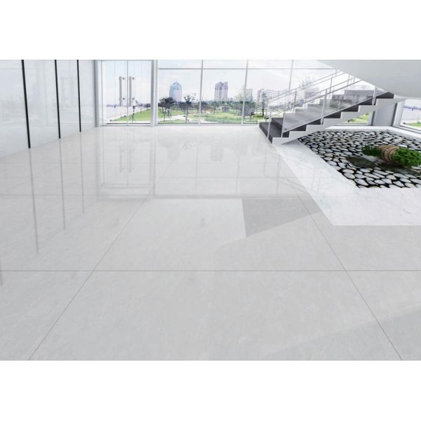 Entire Body Grayish-white Stone Look Porcelain Tile 750x1500mm WY71505 For Living Room