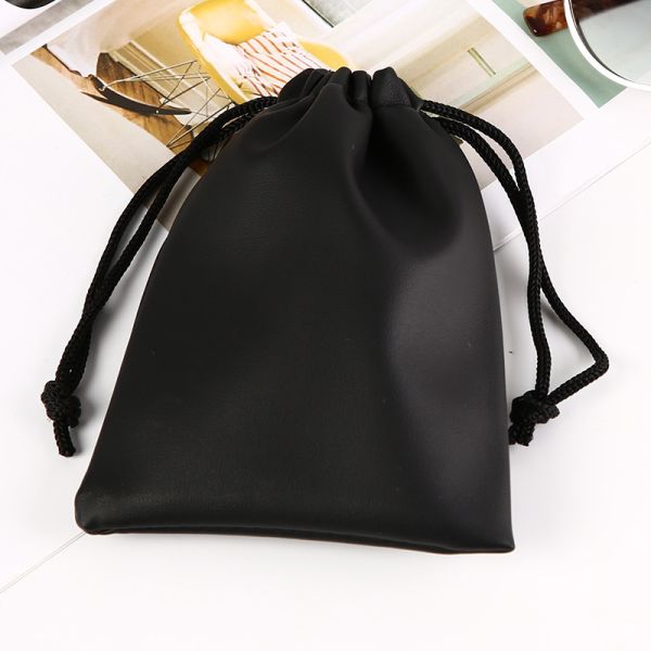 Customized Logo PU Leather Waterproof Drawstring Bag for Jewelry and Gifts Packaging