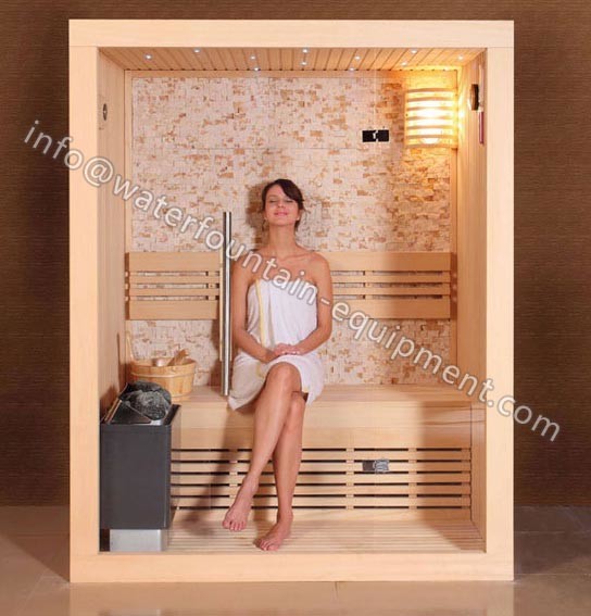 4 People Dry Steam Room Equipment Durable White Pine Wood With Sauna Accessories